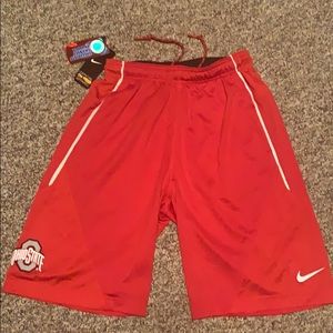 New Nike Ohio State Buckeyes Red Shorts Dri-Fit